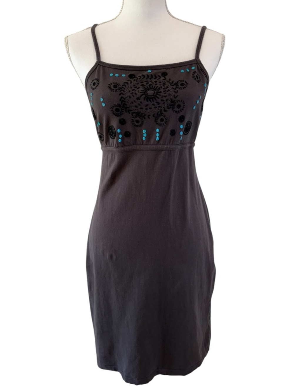 Calvin Klein cotton blend charcoal Gray Dress with small Logo Tag Size Medium
